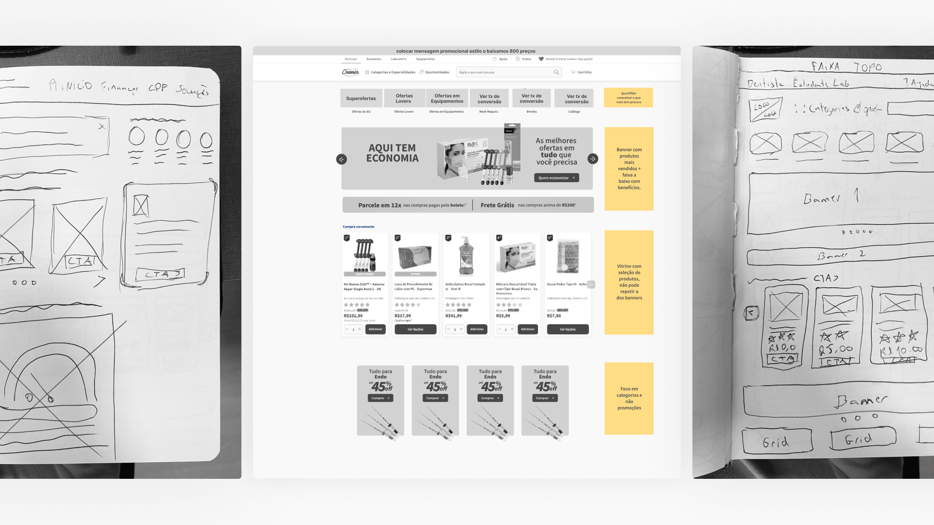Henry Schein homepage wireframes and proposed direction